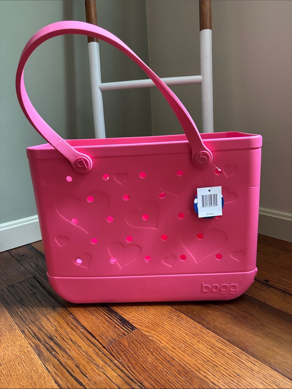 NWT BOGG BAG Pink Tote with Hearts 💕